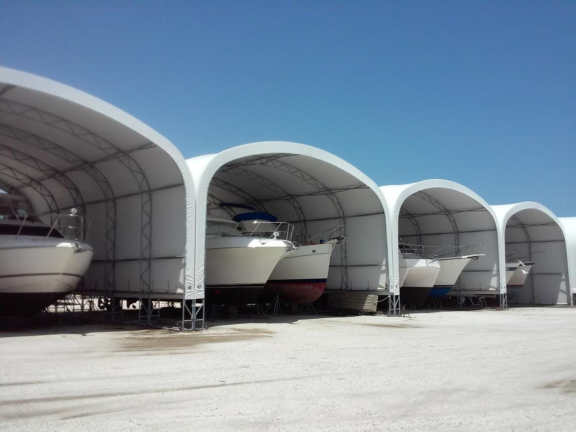 Durable Tensile Fabric Boat Storage Shelters