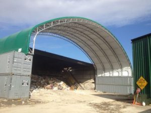 Container-Mounted Fabric Structure