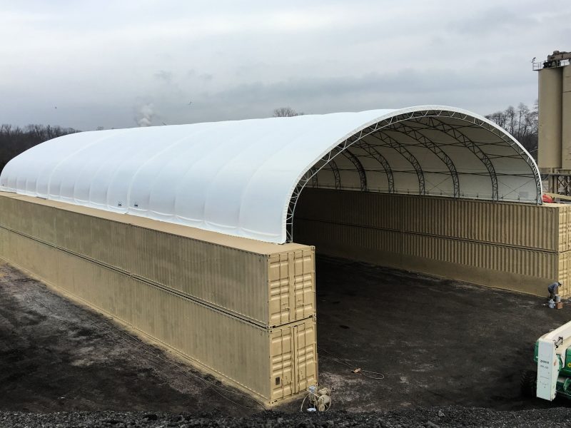 Fabric Structures Covered, Round Top Storage Shelters