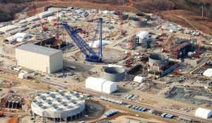 multiple fabric structures on a large construction site